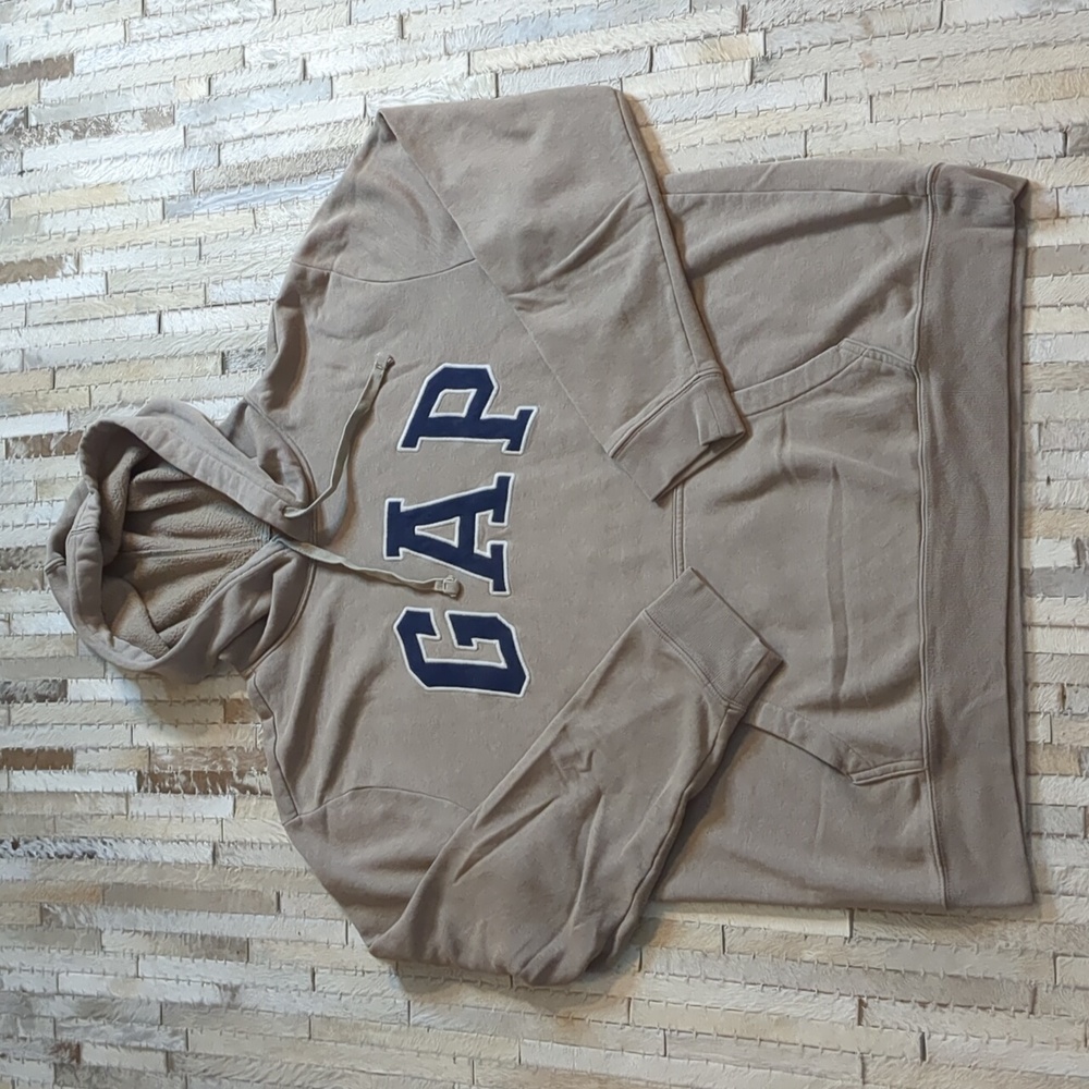 GAP‎ Hooded Beige/Navy Hooded Sweatshirt